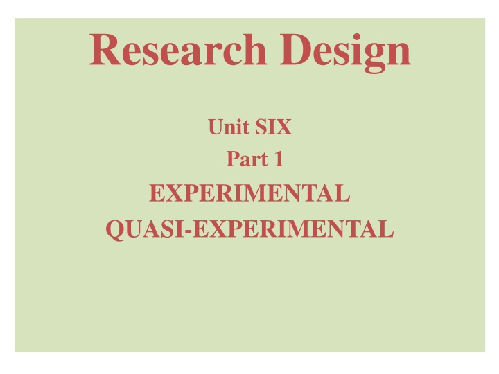 research design n.w