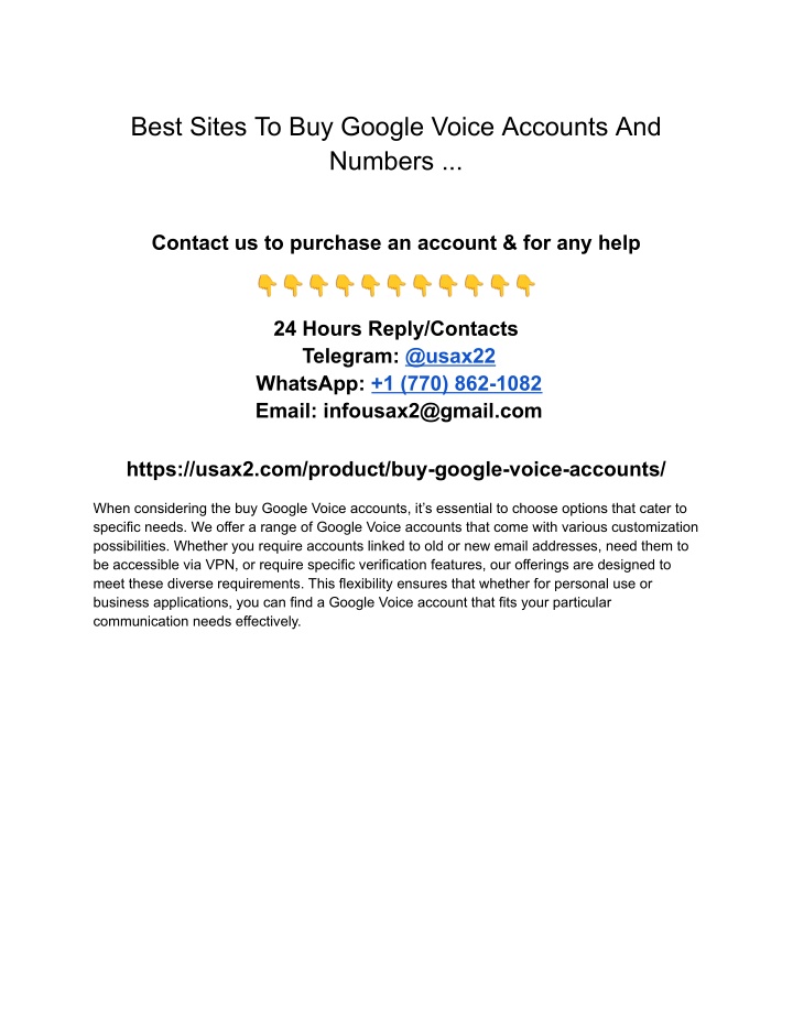 best sites to buy google voice accounts n.w