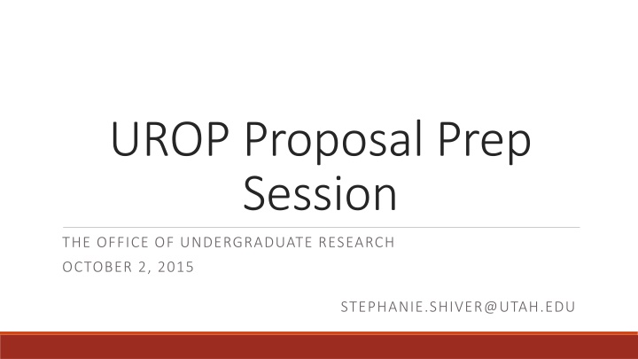 urop proposal prep session n.w