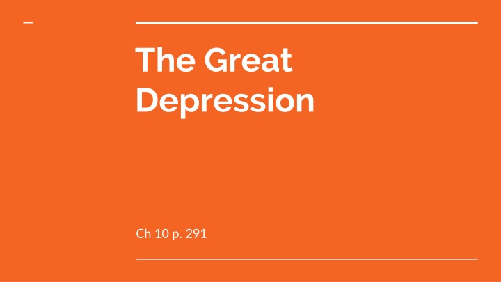 the great depression n.w