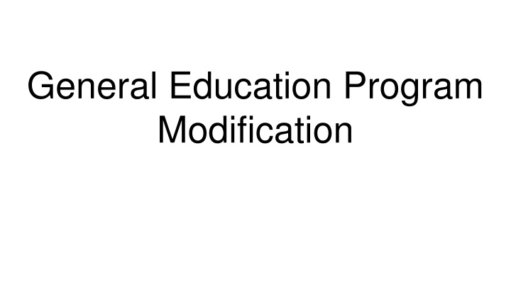 general education program modification n.w