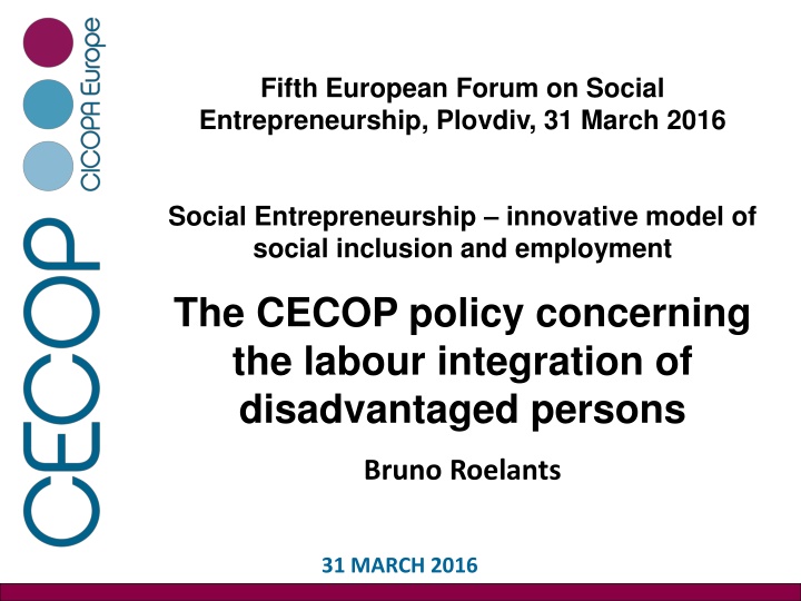 fifth european forum on social entrepreneurship n.w