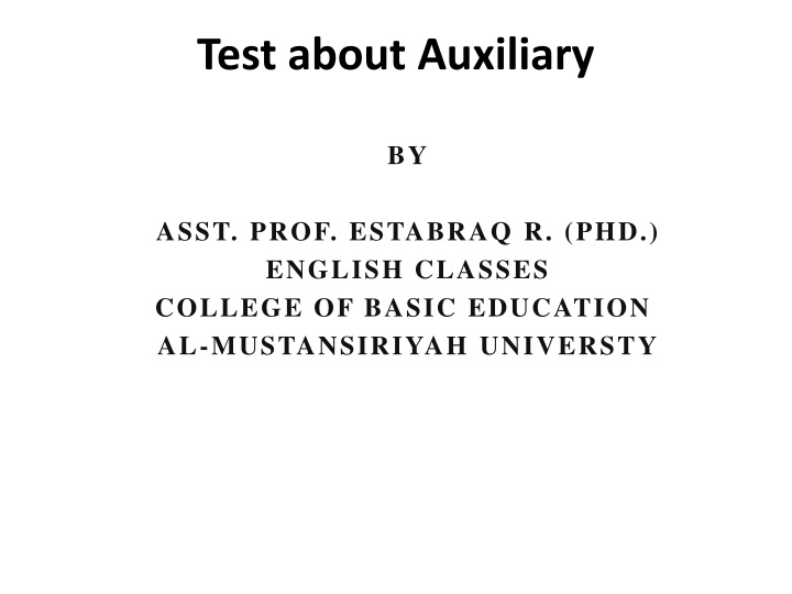 test about auxiliary n.w