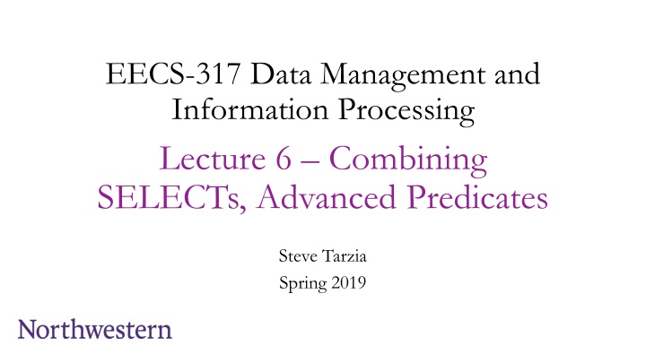 eecs 317 data management and information n.w
