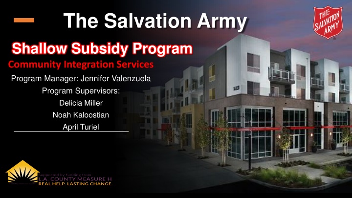 Salvation Army Shallow Subsidy Program Overview