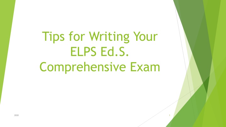 tips for writing your elps ed s comprehensive exam n.w