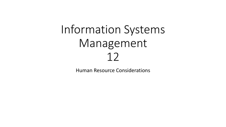 information systems management 12 n.w