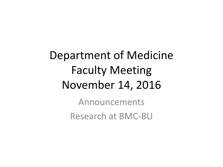 department of medicine faculty meeting november n.w