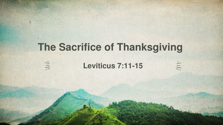 the sacrifice of thanksgiving n.w