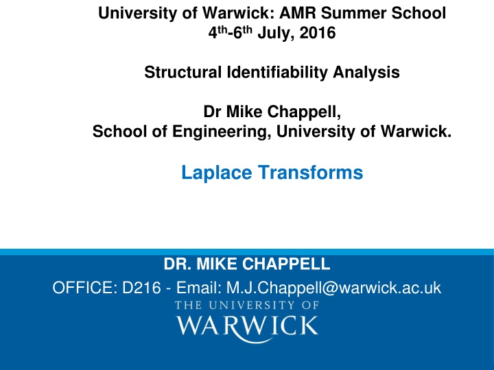 university of warwick amr summer school n.w