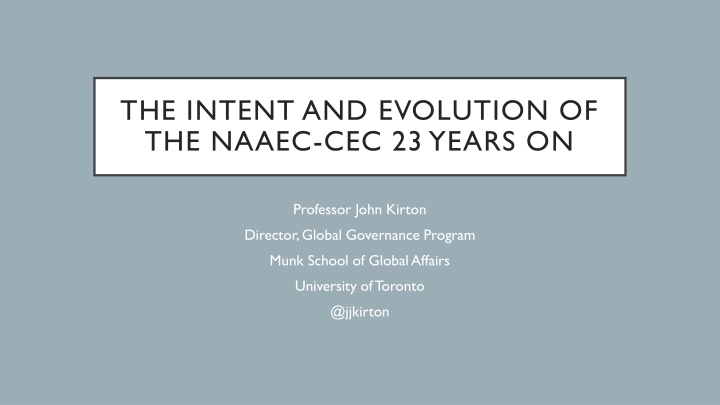 the intent and evolution of the naaec n.w