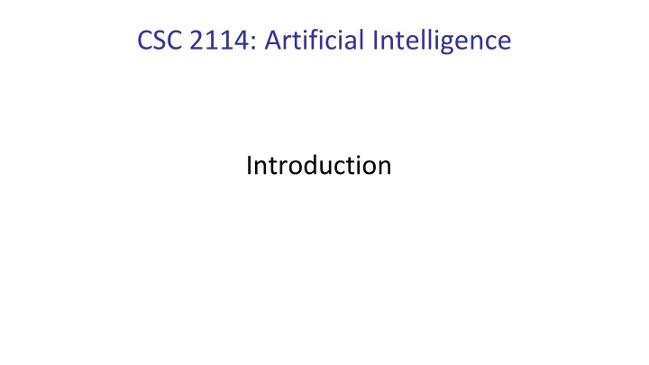 csc 2114 artificial intelligence n.w