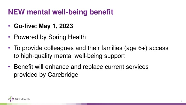 new mental well being benefit n.w