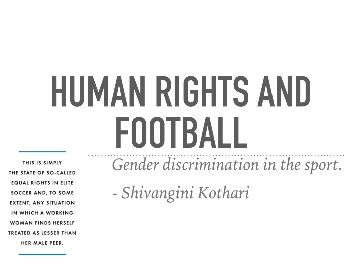 human rights and football gender discrimination n.w