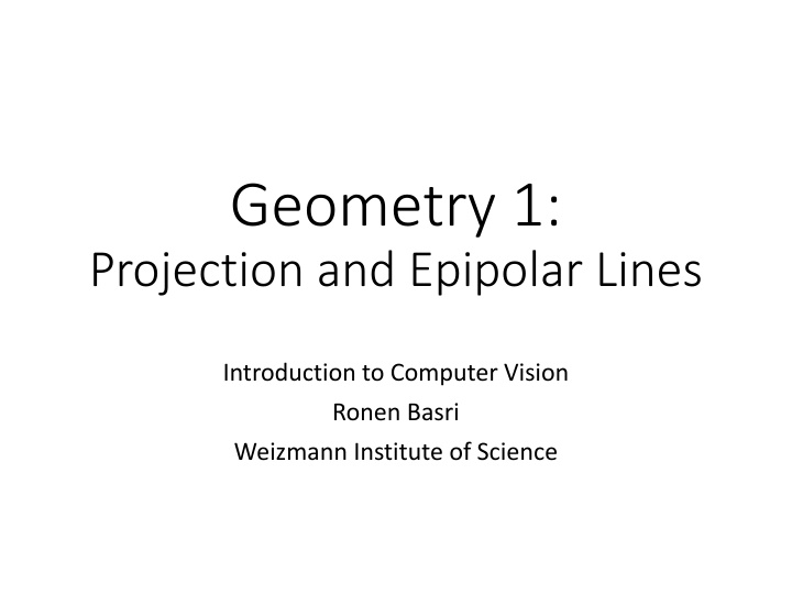 geometry 1 projection and epipolar lines n.w
