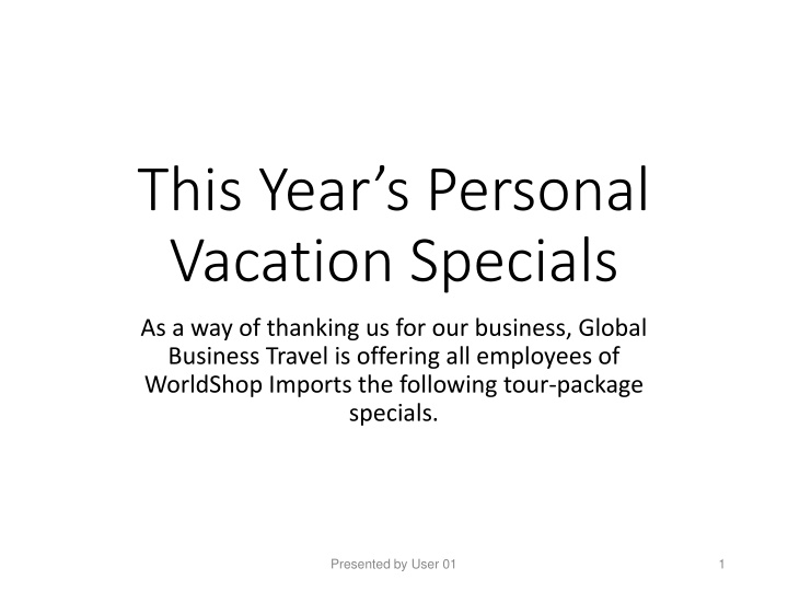 this year s personal vacation specials n.w