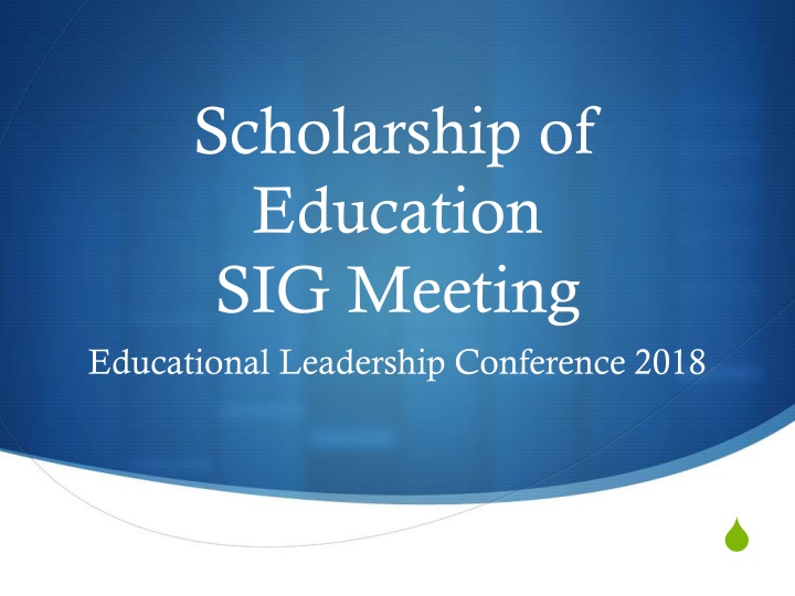 scholarship of education sig meeting educational n.w