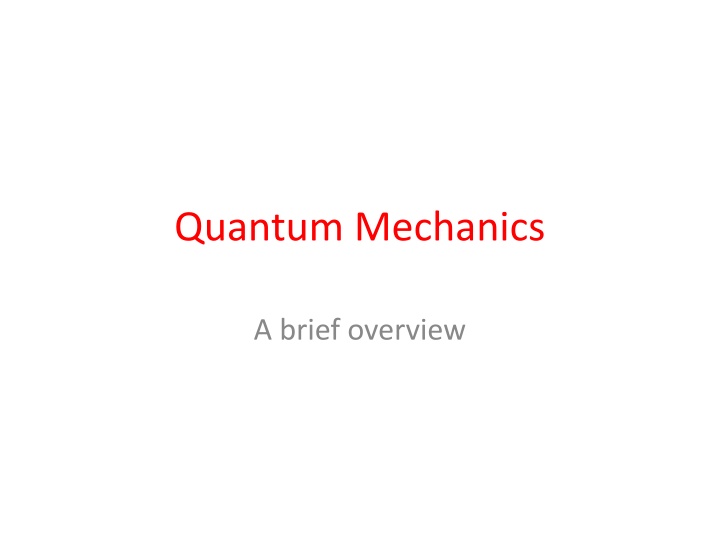 quantum mechanics n.w