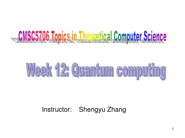 cmsc5706 topics in theoretical computer science n.w