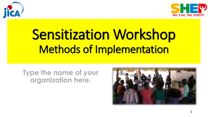 sensitization sensitization workshop methods n.w
