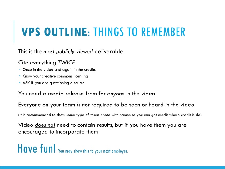 vps outline things to remember n.w