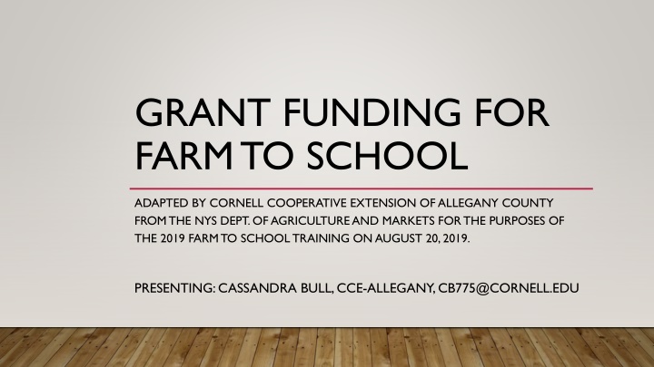 grant funding for farm to school n.w