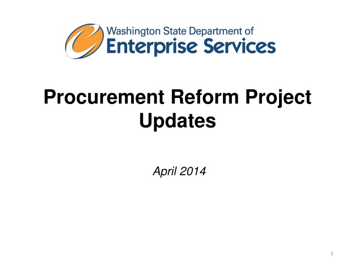 procurement reform project updates n.w