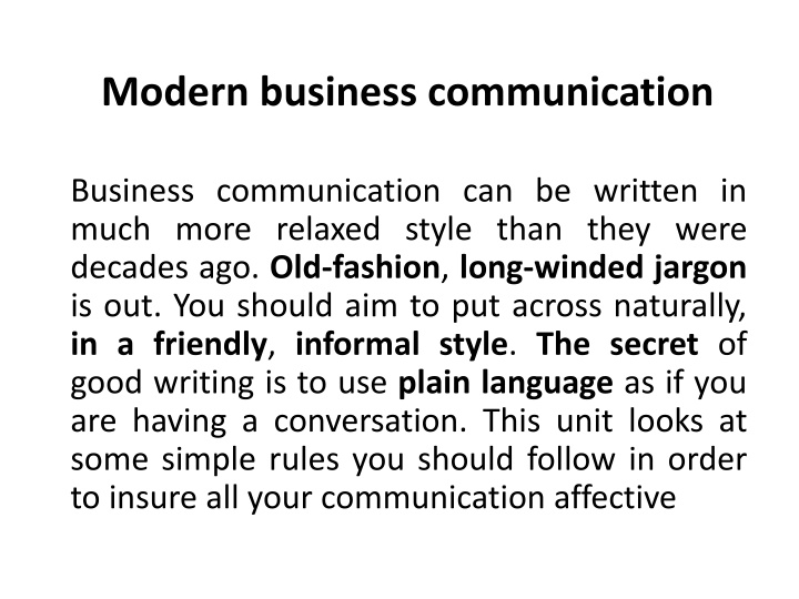 modern business communication n.w