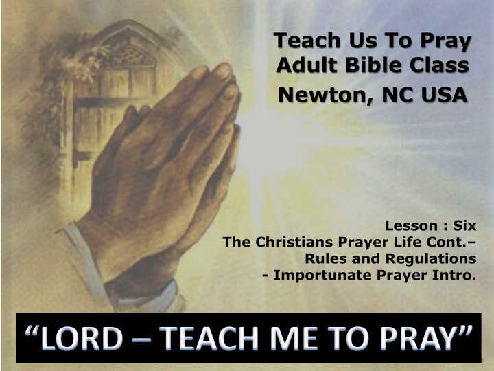 teach us to pray adult bible class newton nc usa n.w