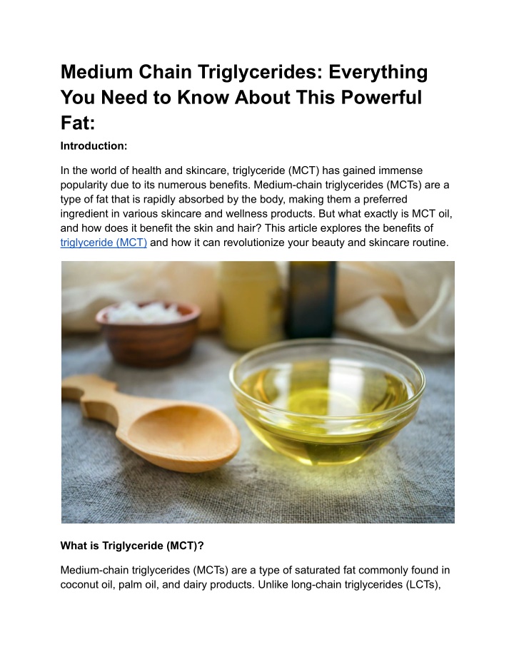 medium chain triglycerides everything you need n.w