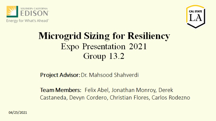 Developing a Microgrid Model for Enhanced Energy Resiliency