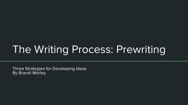 the writing process prewriting n.w