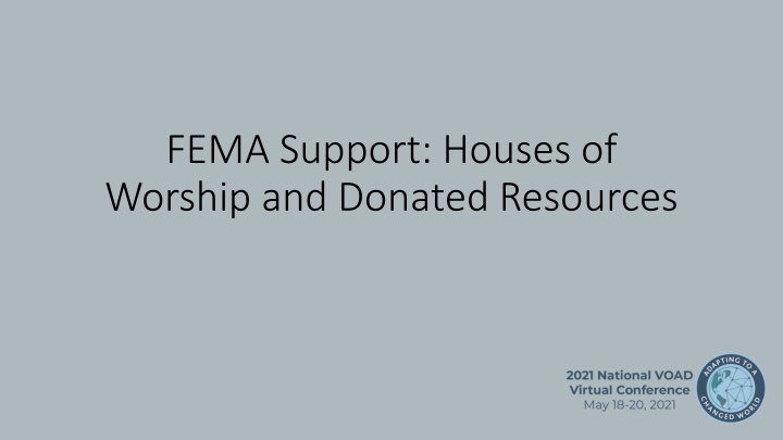fema support houses of worship and donated n.w