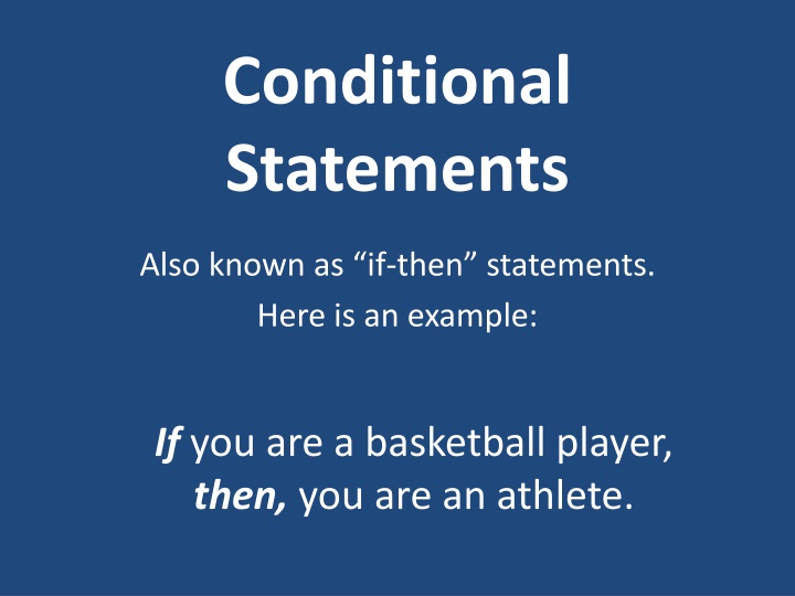 conditional statements n.w