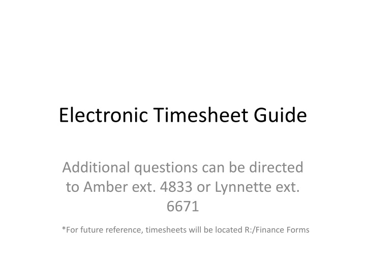 electronic timesheet guide n.w