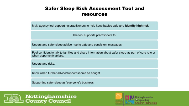 Safer Sleep Risk Assessment Tool and Resources for Practitioners