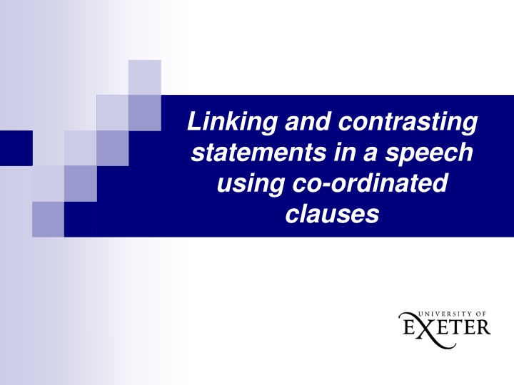 linking and contrasting statements in a speech n.w