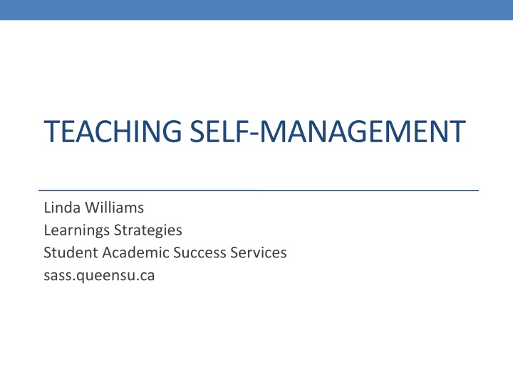 teaching self management n.w