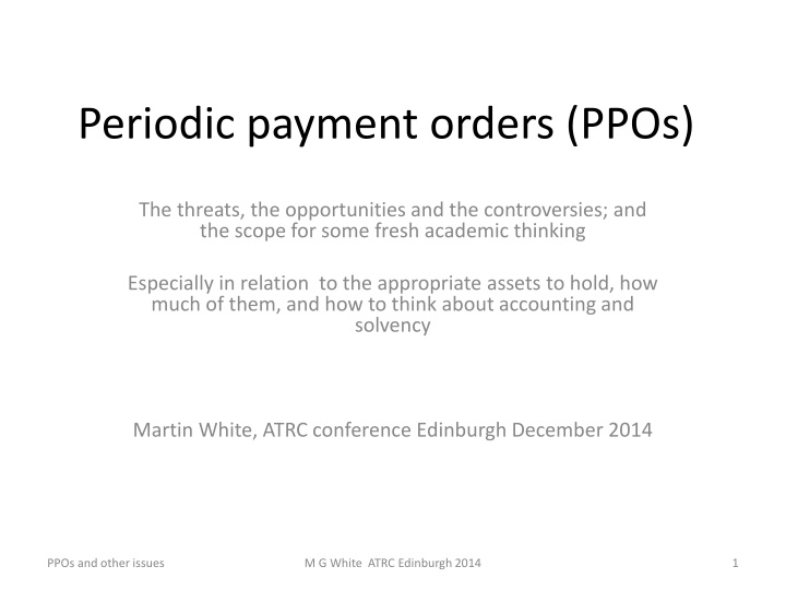 periodic payment orders ppos n.w