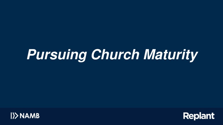 pursuing church maturity n.w