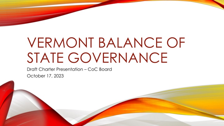 vermont balance of state governance draft charter n.w