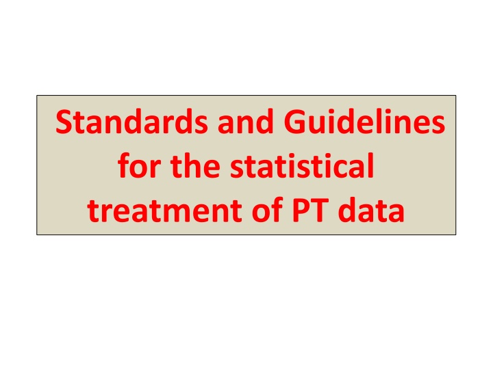standards and guidelines for the statistical n.w