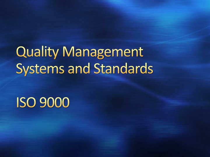 quality management systems and standards n.w