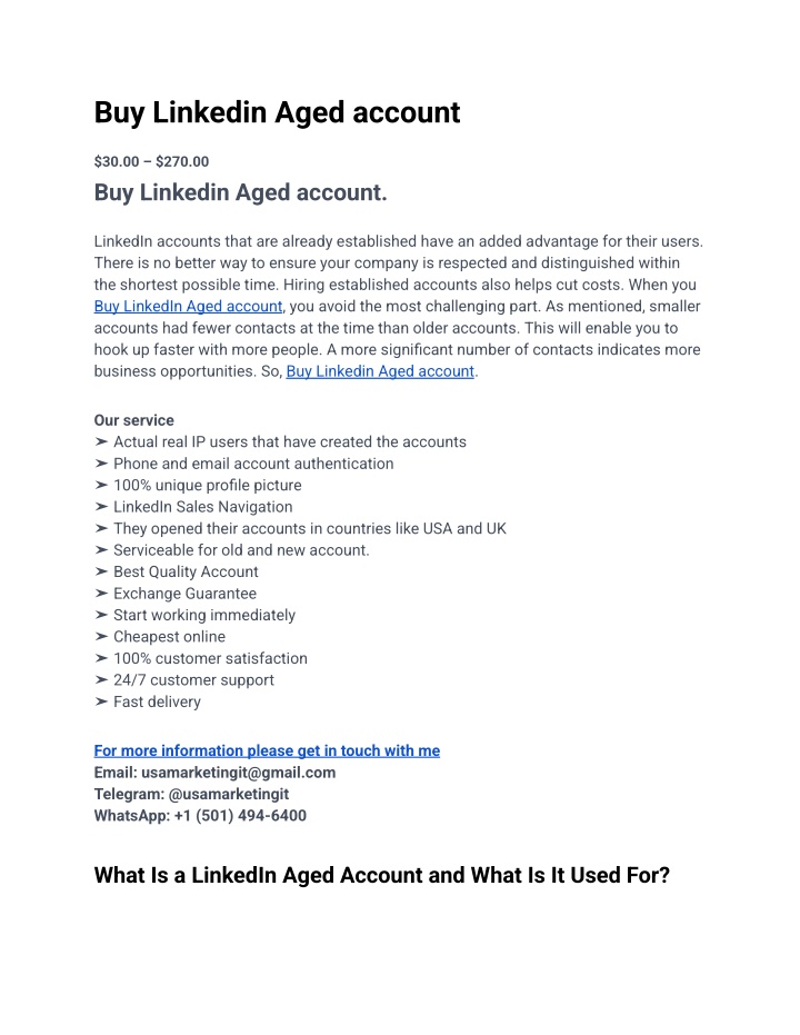 buy linkedin aged account n.w
