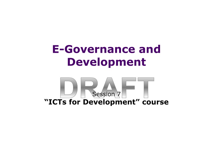 e governance and development n.w