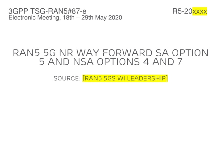 3gpp tsg ran5 87 e electronic meeting 18th 29th n.w