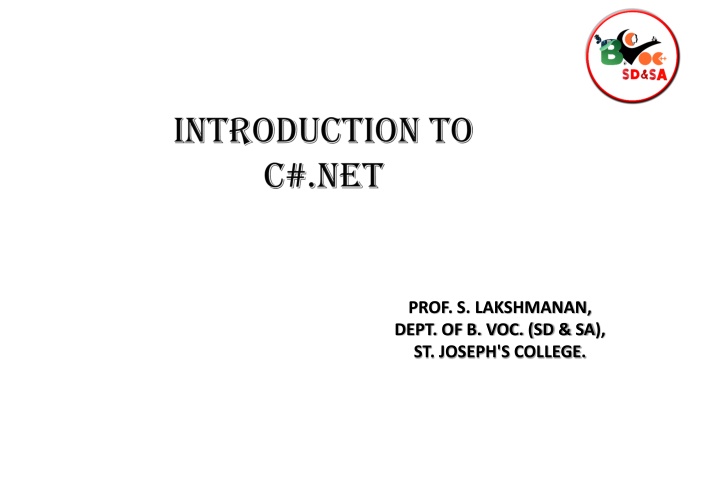 prof s lakshmanan dept of b voc sd sa st joseph n.w