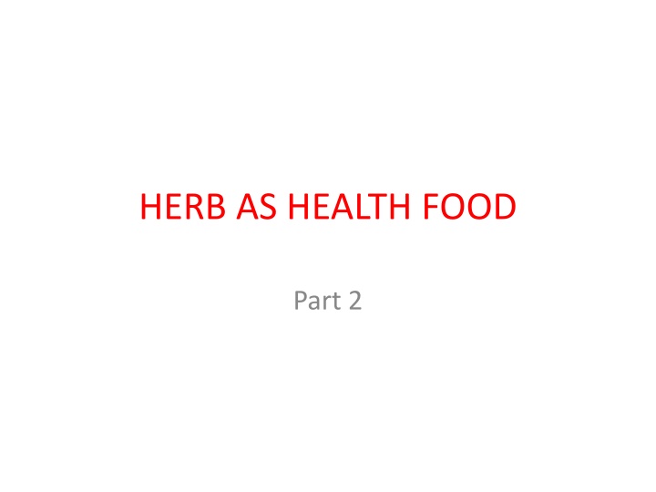 herb as health food n.w