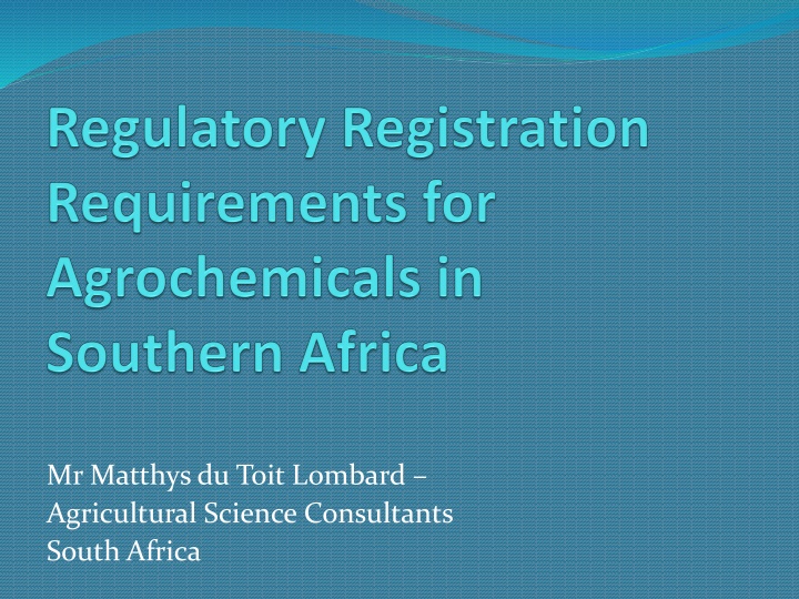 mr matthysdu toit lombard agricultural science n.w