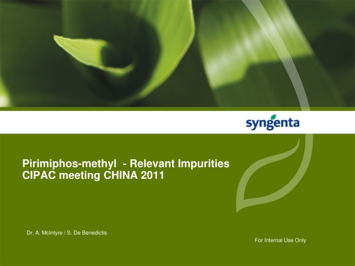 pirimiphos methyl relevant impurities cipac n.w